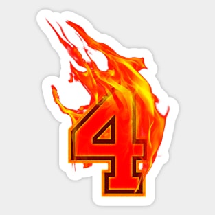 Burning Hot Sports Letter 4 Sticker